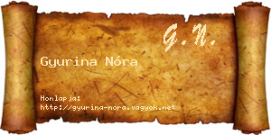 Gyurina Nóra névjegykártya