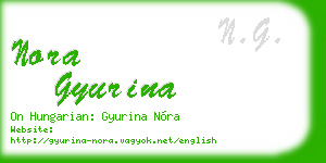 nora gyurina business card